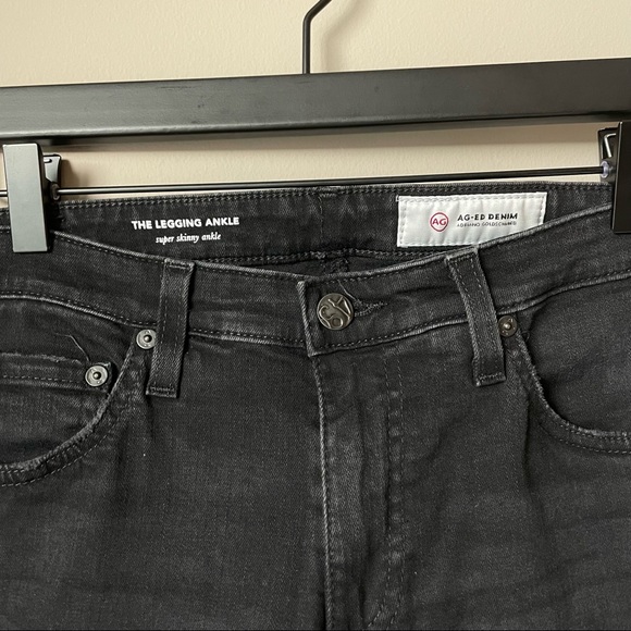 Adriano Goldschmied AG Legging Super Skinny Raw Ankle Jeans Sz 29R - Picture 3 of 9